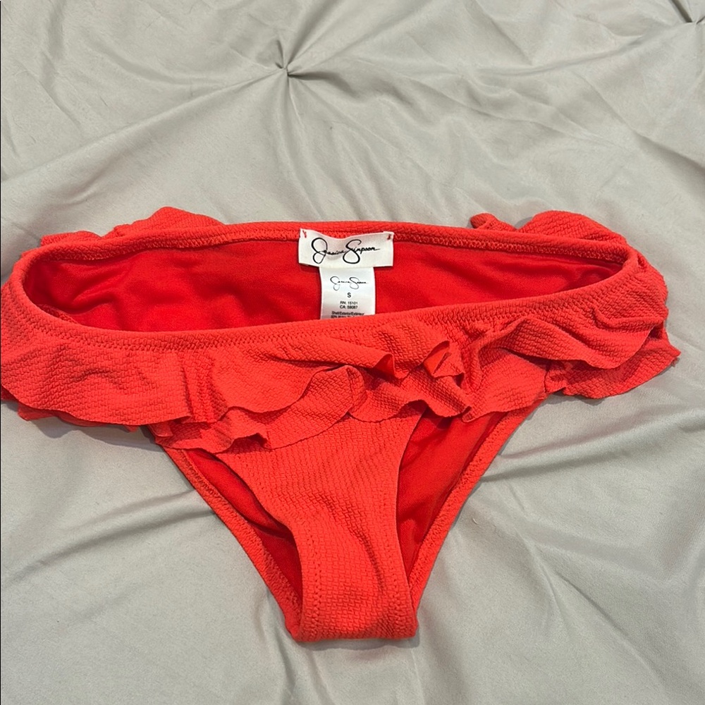 Ruffled burnt orange Swim Bottoms